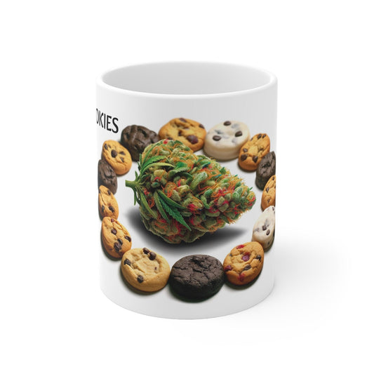 GMO COOKIES - Weed Coffee Mug (11oz) - Perfect Strains Gift for Smokers, Stoners, Growers; Wake and Bake Mug / 420 Weed Mug, Marijuana Gift