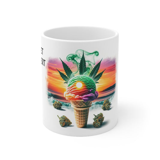 SUNSET SHERBERT - Weed Coffee Mug (11oz) - Perfect Strains Gift for Smokers, Stoners, Growers; Wake and Bake / 420 Weed Mug, Marijuana Gift