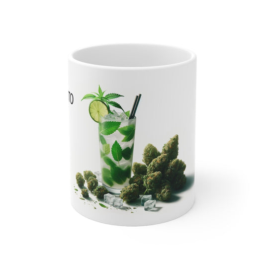 MOJITO - Weed Coffee Mug (11oz) - Perfect Strains Gift for Smokers, Stoners, Growers; Wake and Bake Mug / 420 Weed Mug, Marijuana Gift