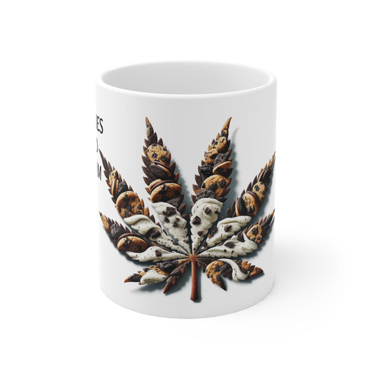 COOKIES AND CREAM - Weed Coffee Mug (11oz) - Perfect Strains Gift for Smokers, Stoners, Growers; Wake & Bake / 420 Weed Mug, Marijuana Gift