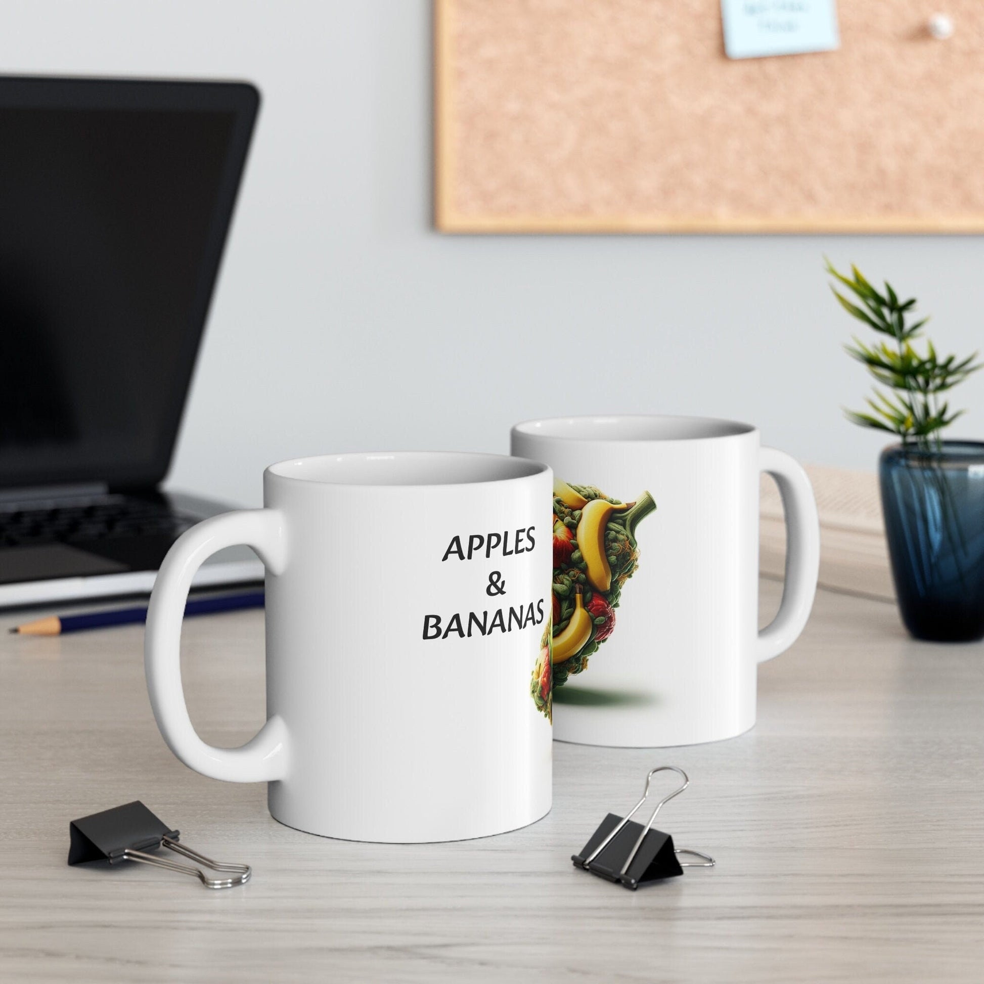APPLES & BANANAS - Weed Coffee Mug (11oz) - Perfect Strains Gift for Smokers, Stoners, Growers; Wake and Bake / 420 Weed Mug, Marijuana Gift