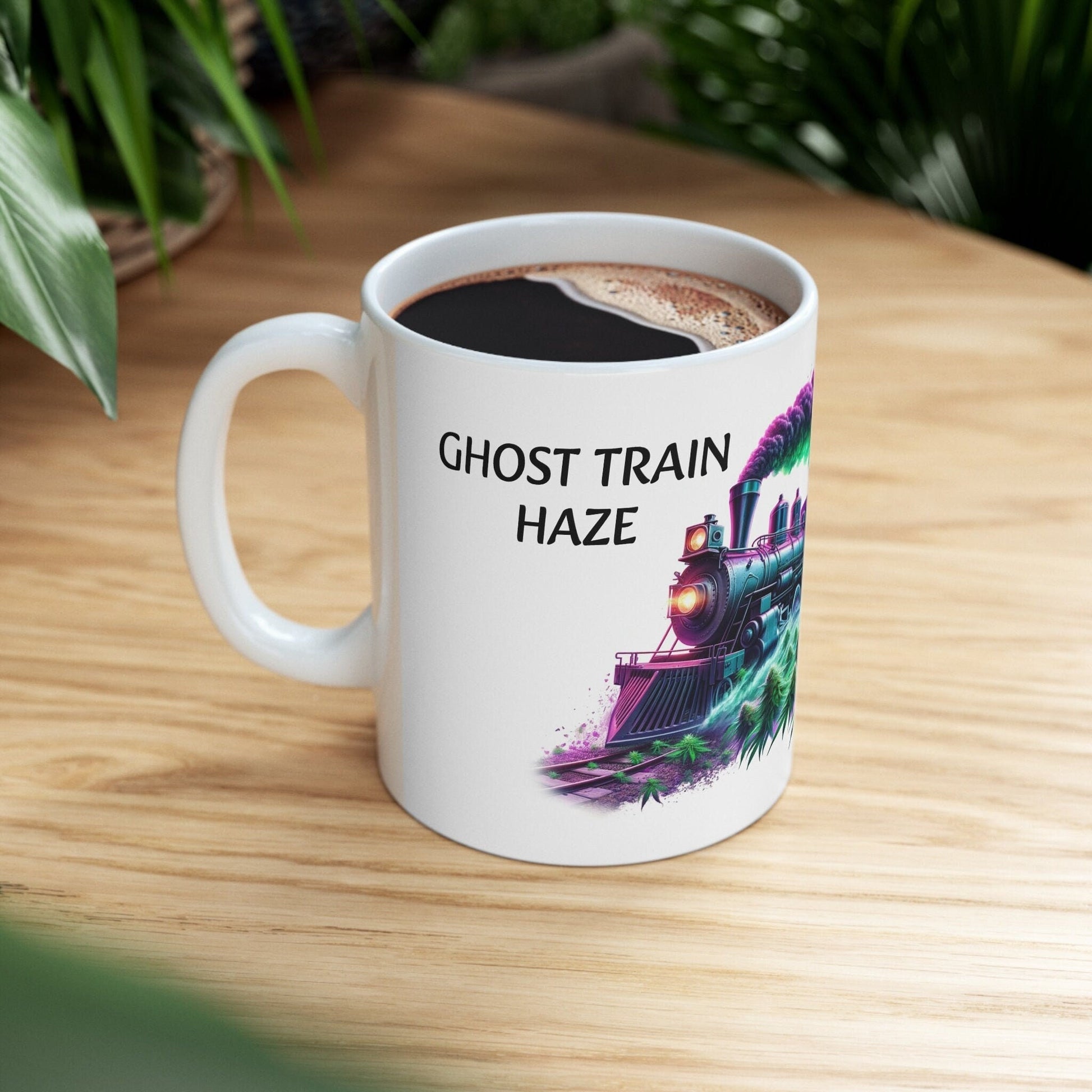 GHOST TRAIN HAZE - Weed Coffee Mug (11oz) - Perfect Strains Gift for Smokers, Stoners, Growers; Wake and Bake / 420 Weed Mug, Marijuana Gift