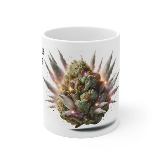 GLITTER BOMB - Weed Coffee Mug (11oz) - Perfect Strains Gift for Smokers, Stoners, Growers; Wake and Bake Mug / 420 Weed Mug, Marijuana Gift