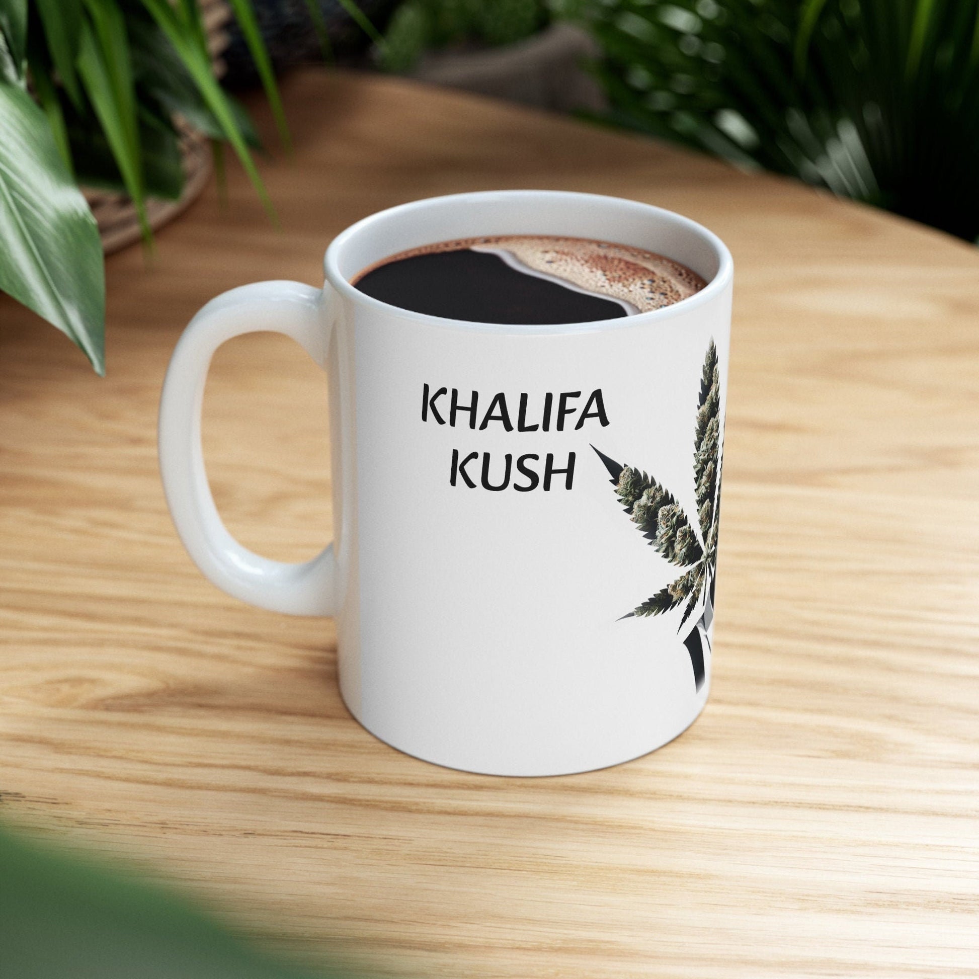 KHALIFA KUSH - Weed Coffee Mug (11oz) - Perfect Strains Gift for Smokers, Stoners, Growers; Wake and Bake Mug / 420 Weed Mug, Marijuana Gift