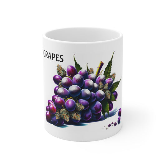 FROSTED GRAPES - Weed Coffee Mug (11oz) - Perfect Strains Gift for Smokers, Stoners, Growers; Wake & Bake Mug / 420 Weed Mug, Marijuana Gift
