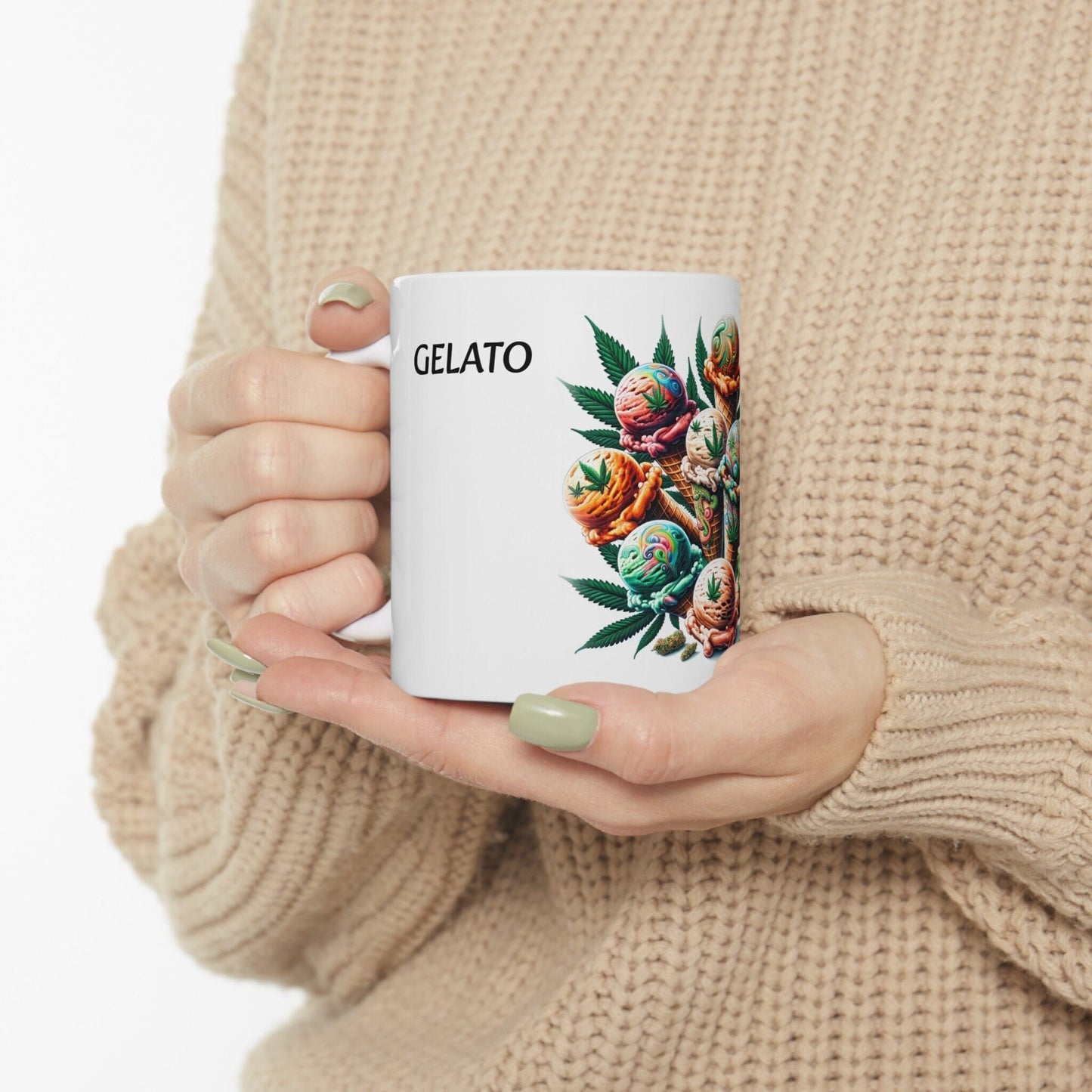 GELATO - Weed Coffee Mug (11oz) - Perfect Strains Gift for Smokers, Stoners, Growers; Wake and Bake Mug / 420 Weed Mug, Marijuana Gift