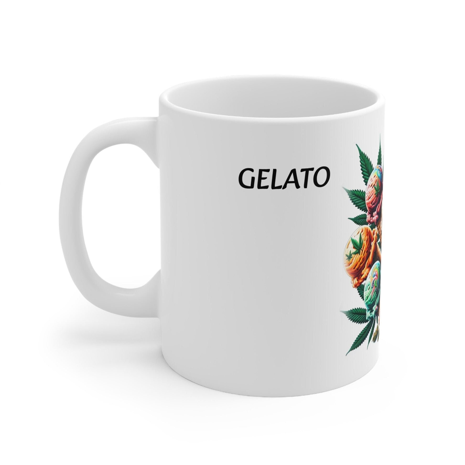 GELATO - Weed Coffee Mug (11oz) - Perfect Strains Gift for Smokers, Stoners, Growers; Wake and Bake Mug / 420 Weed Mug, Marijuana Gift