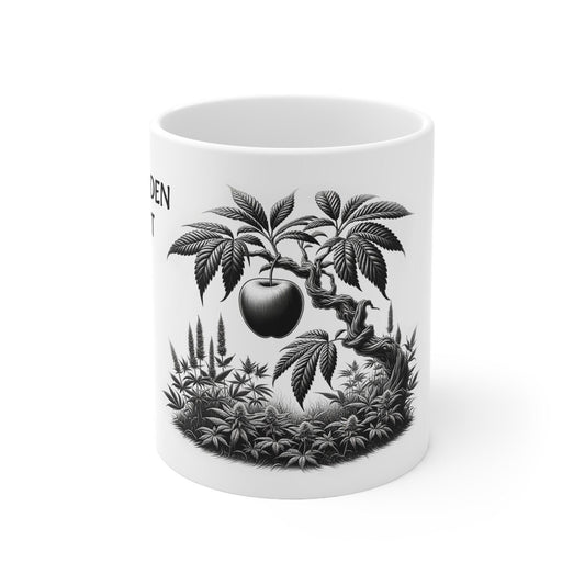 FORBIDDEN FRUIT - Weed Coffee Mug (11oz) - Perfect Strains Gift for Smokers, Stoners, Growers; Wake and Bake / 420 Weed Mug, Marijuana Gift