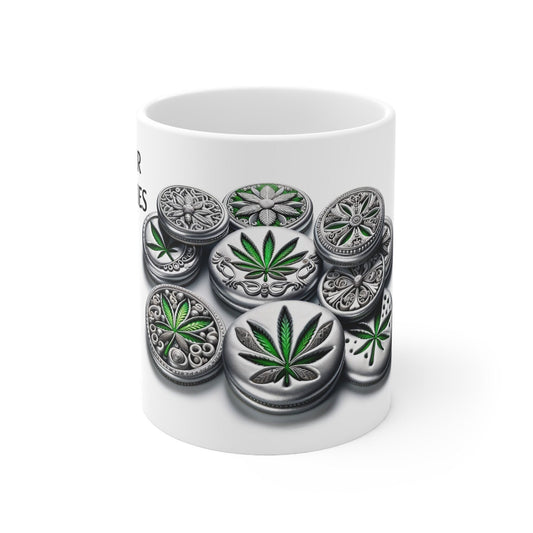 SILVER COOKIES - Weed Coffee Mug (11oz) - Perfect Strains Gift for Smokers, Stoners, Growers; Wake & Bake Mug / 420 Weed Mug, Marijuana Gift