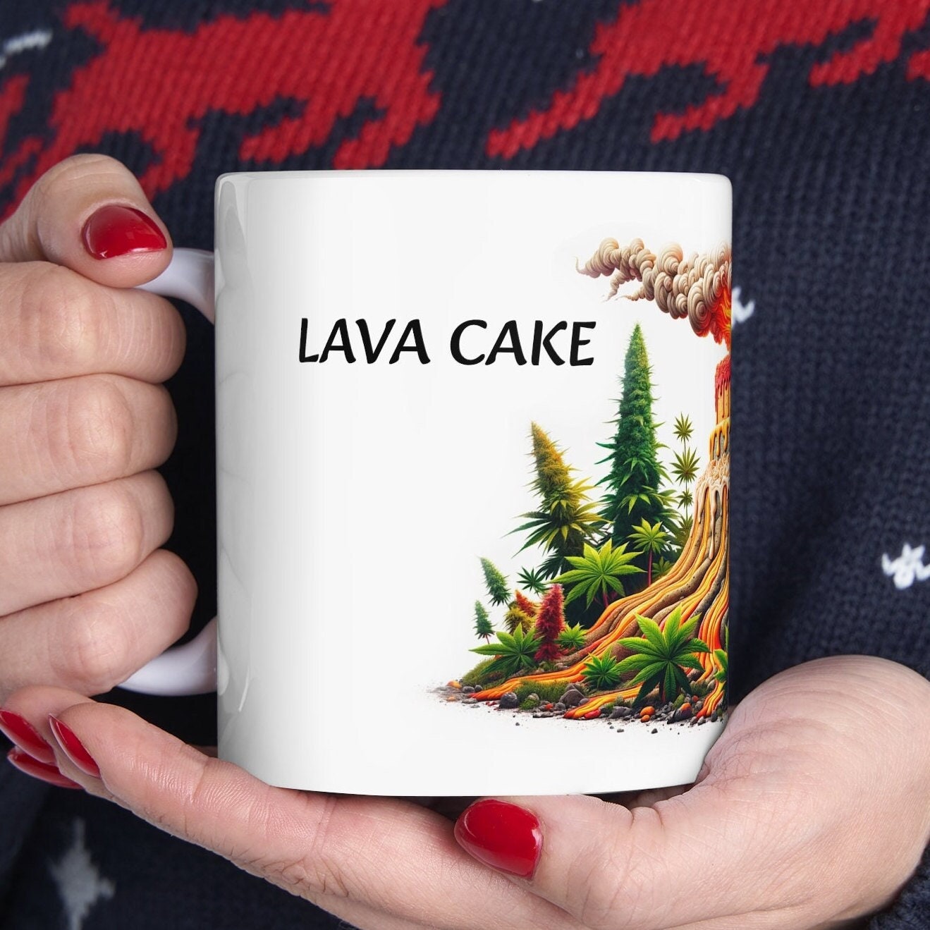 LAVA CAKE - Weed Coffee Mug (11oz) - Perfect Strains Gift for Smokers, Stoners, Growers; Wake and Bake Mug / 420 Weed Mug, Marijuana Gift