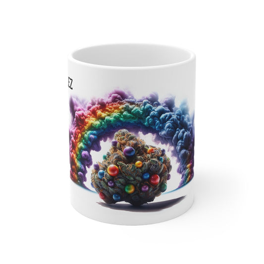 SKITTLEZ - Weed Coffee Mug (11oz) - Perfect Strains Gift for Smokers, Stoners, Growers; Wake and Bake Mug / 420 Weed Mug, Marijuana Gift