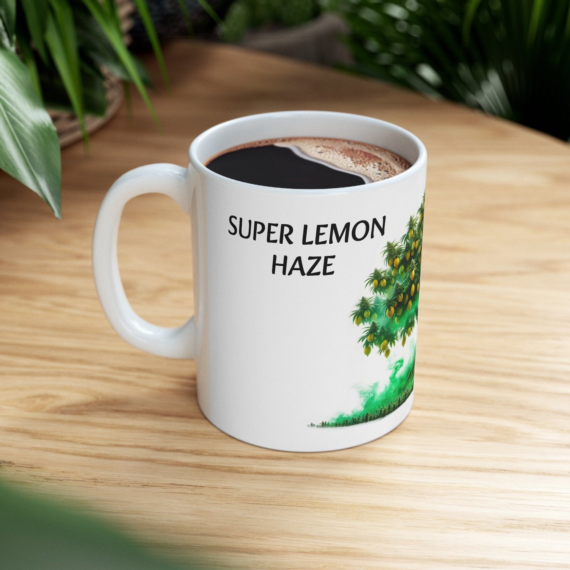 SUPER LEMON HAZE - Weed Coffee Mug (11oz) - Perfect Strains Gift for Smokers, Stoners, Growers; Wake and Bake / 420 Weed Mug, Marijuana Gift