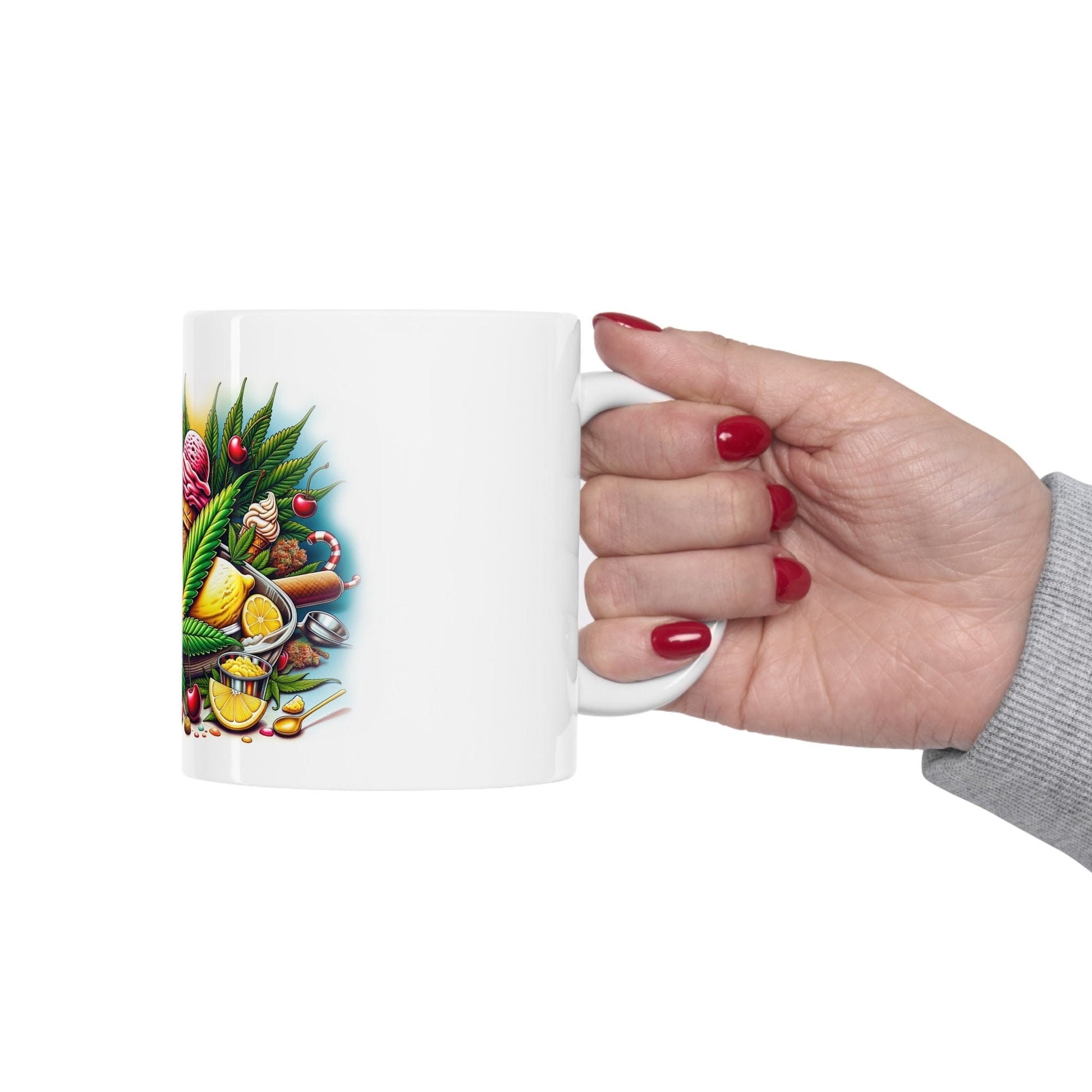 LEMON CHERRY GELATO - Weed Coffee Mug (11oz) - Perfect Strains Gift for Smokers, Stoner, Growers; Wake & Bake / 420 Weed Mug, Marijuana Gift