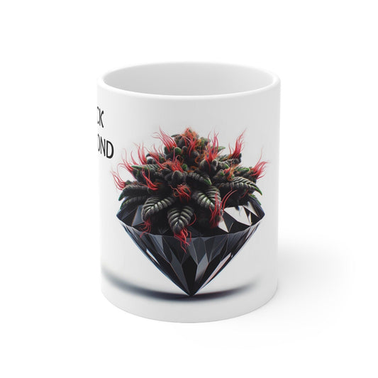 BLACK DIAMOND - Weed Coffee Mug (11oz) - Perfect Strains Gift for Smokers, Stoners, Growers; Wake & Bake Mug / 420 Weed Mug, Marijuana Gift