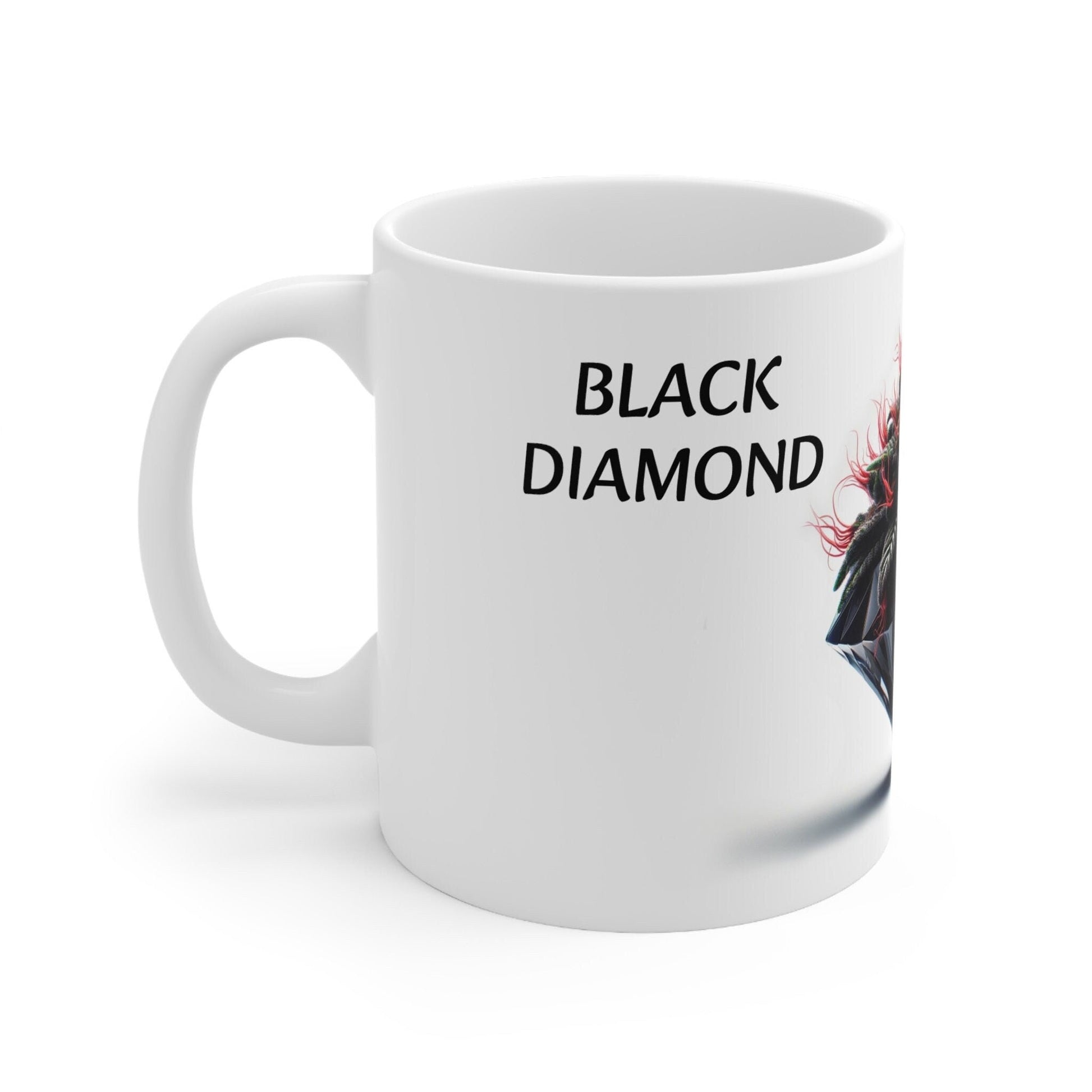 BLACK DIAMOND - Weed Coffee Mug (11oz) - Perfect Strains Gift for Smokers, Stoners, Growers; Wake & Bake Mug / 420 Weed Mug, Marijuana Gift