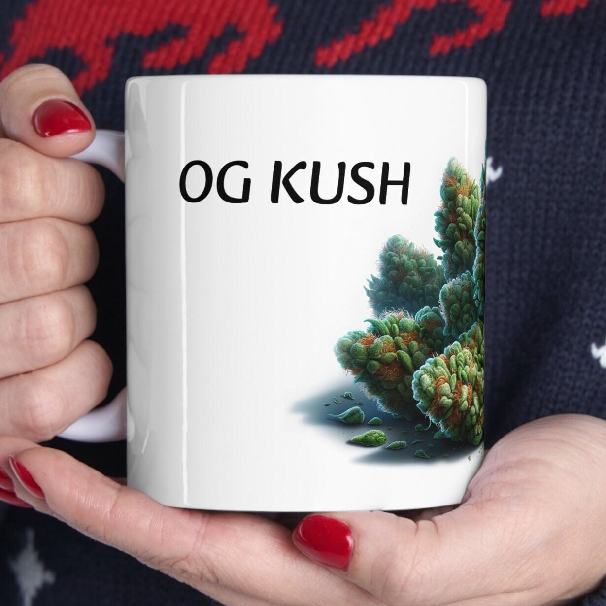 OG KUSH - Weed Coffee Mug (11oz) - Perfect Strains Gift for Smokers, Stoners, Growers; Wake and Bake Mug / 420 Weed Mug, Marijuana Gift