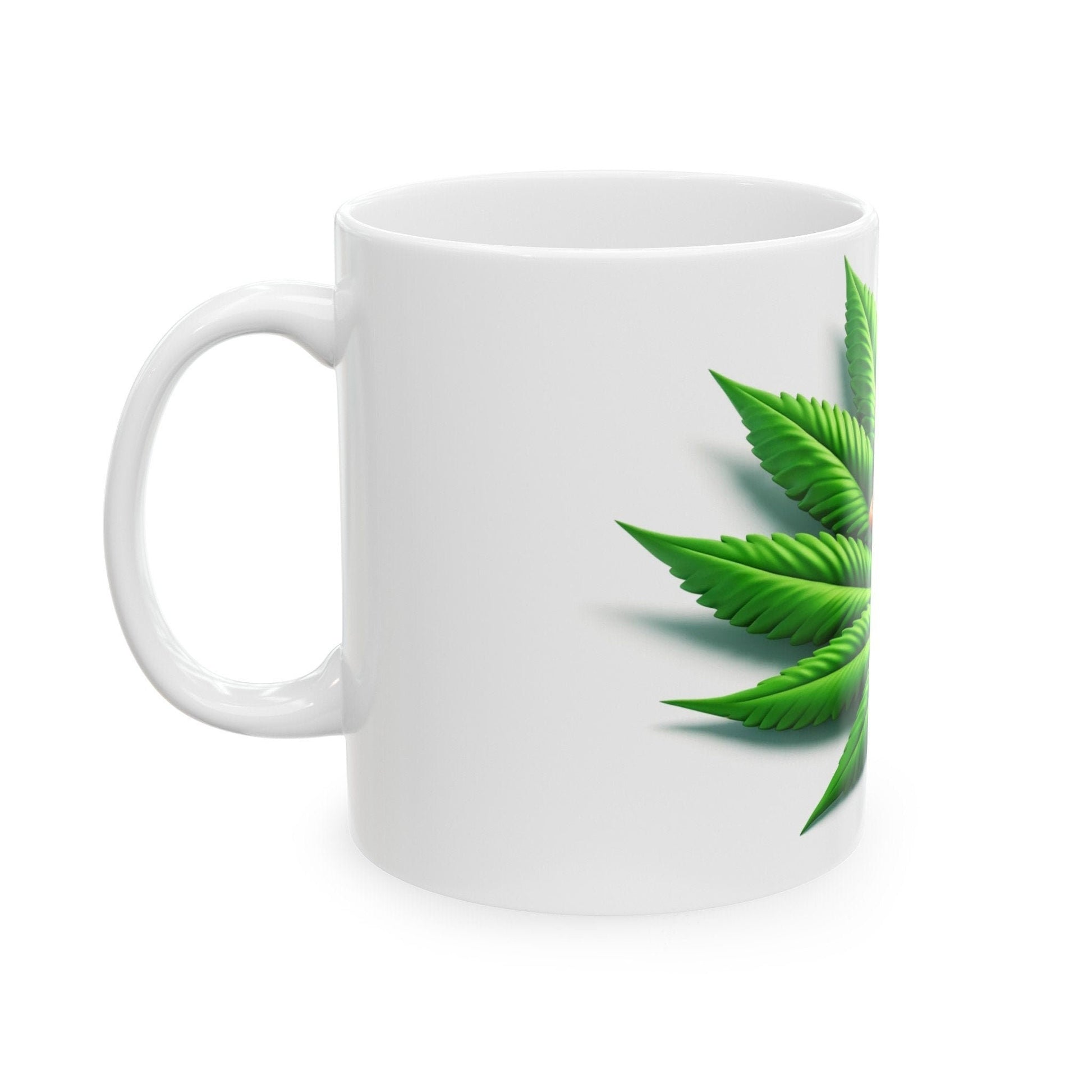 GUY on WEED LEAF - 420 Coffee Weed Mug (11oz) - Weed Gift for Stoners, Smoker; Wake & Bake Mug / 420 Weed Mug / Marijuana Gift, Cannabis Mug