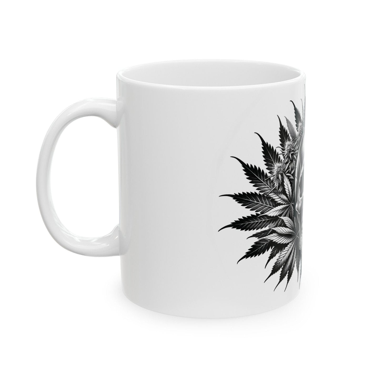 420 WEED SKULL MUG - Coffee Weed Mug (11oz) - Weed Gift for Stoners, Smokers; Wake & Bake Mug / 420 Weed Mug / Marijuana Gift, Cannabis Mug