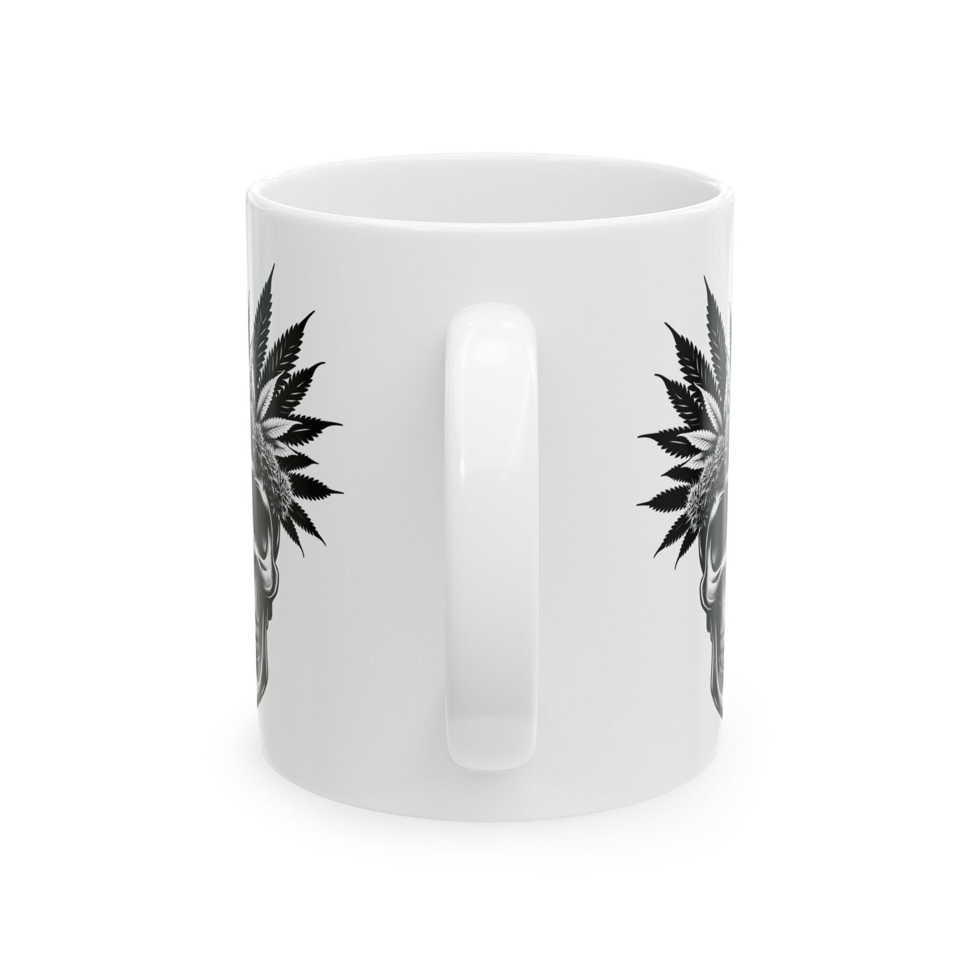 420 WEED SKULL MUG - Coffee Weed Mug (11oz) - Weed Gift for Stoners, Smokers; Wake & Bake Mug / 420 Weed Mug / Marijuana Gift, Cannabis Mug