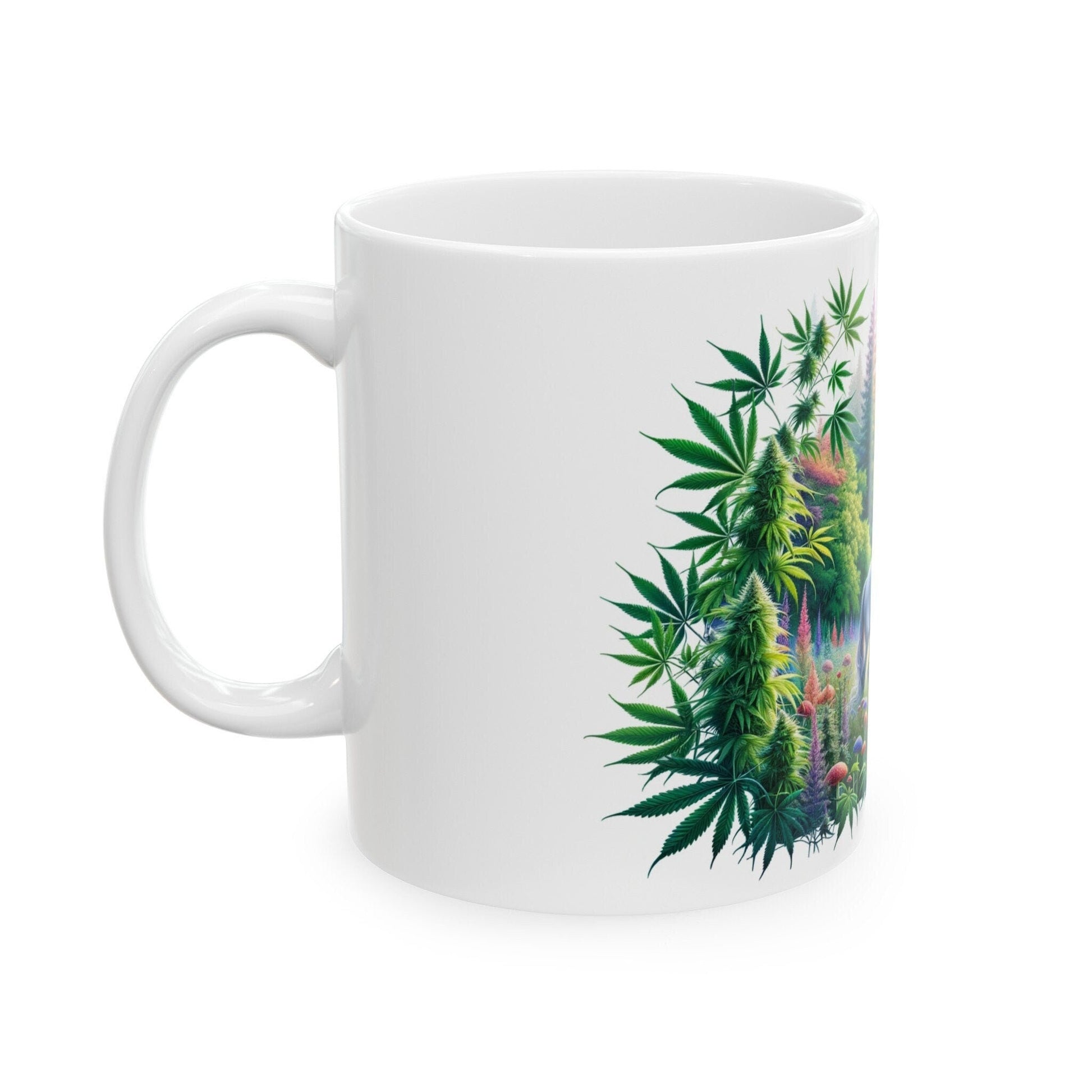 GRAZING 420 UNICORN - Coffee Weed Mug (11oz) - Weed Gift for Stoners, Smokers; Wake & Bake Mug / 420 Weed Mug / Marijuana Gift, Cannabis Mug
