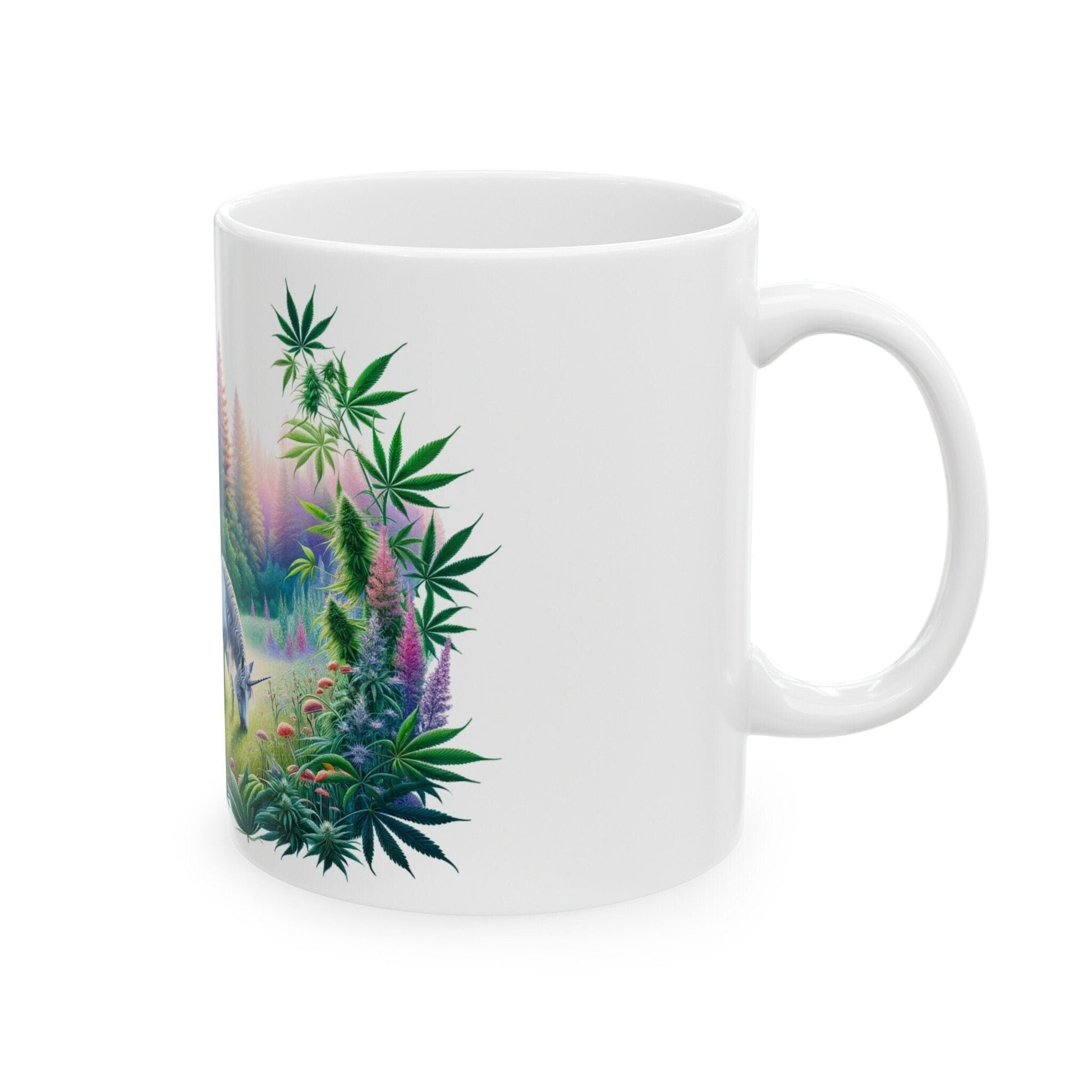 GRAZING 420 UNICORN - Coffee Weed Mug (11oz) - Weed Gift for Stoners, Smokers; Wake & Bake Mug / 420 Weed Mug / Marijuana Gift, Cannabis Mug