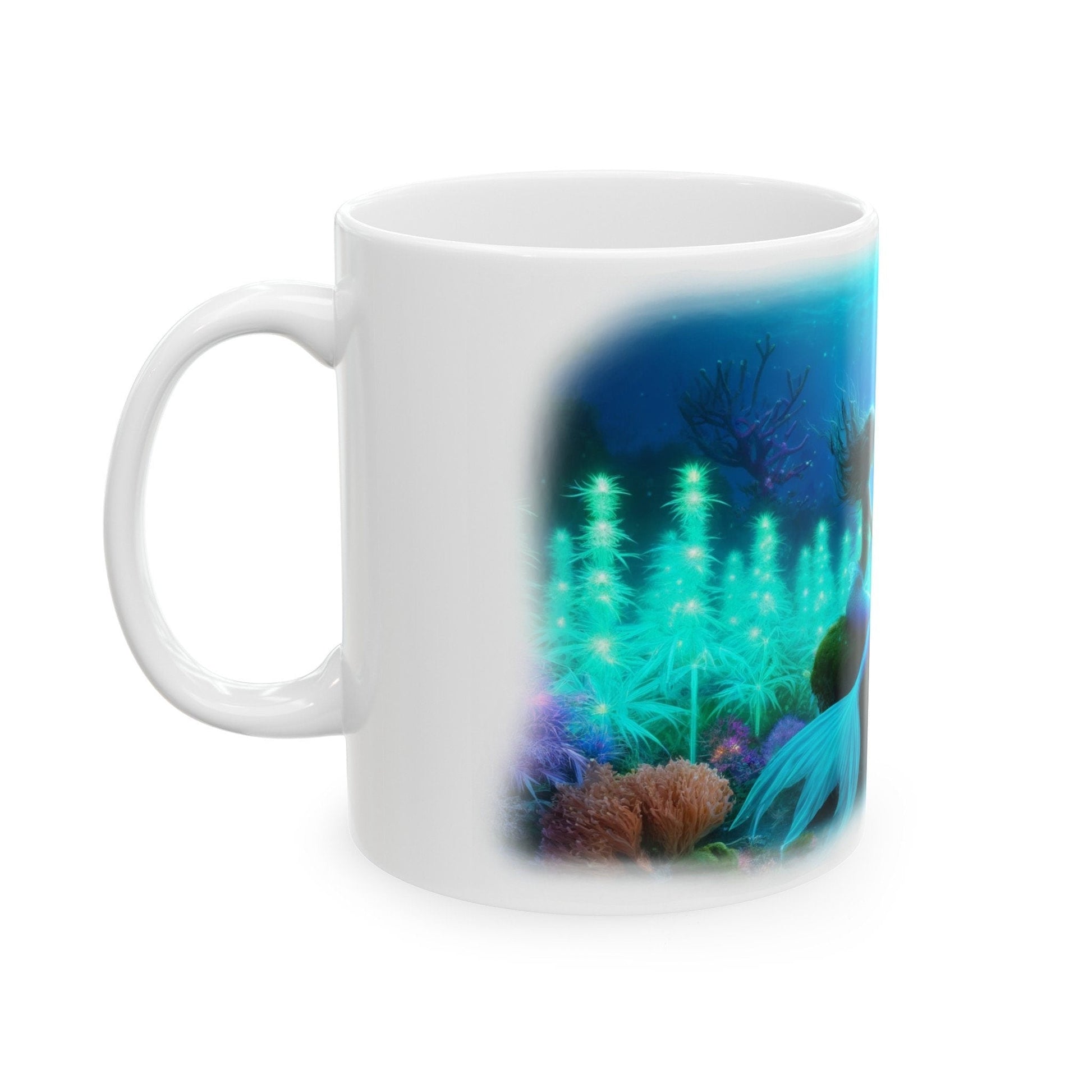 UNDERWATER 420 MERMAID - Coffee Weed Mug (11oz) - Weed Stoner Gift, Smokers; Wake and Bake Mug / 420 Weed Mug / Marijuana Gift, Cannabis Mug
