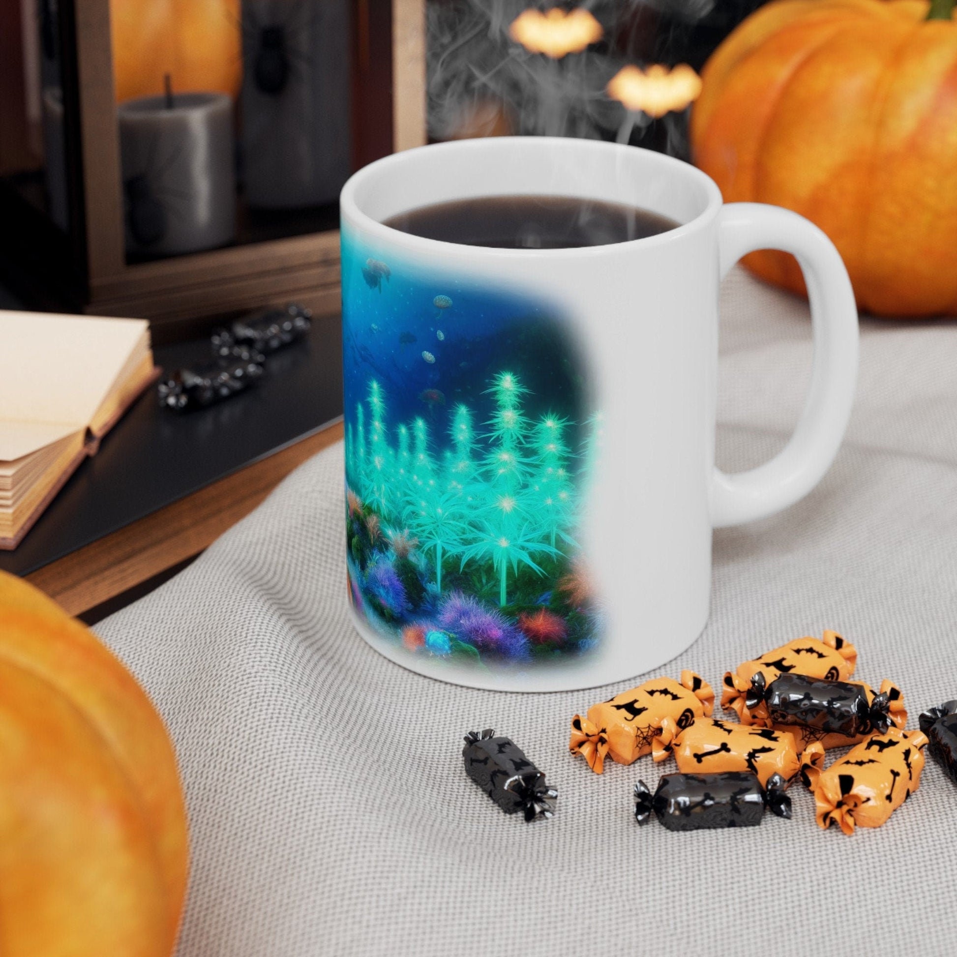 UNDERWATER 420 MERMAID - Coffee Weed Mug (11oz) - Weed Stoner Gift, Smokers; Wake and Bake Mug / 420 Weed Mug / Marijuana Gift, Cannabis Mug