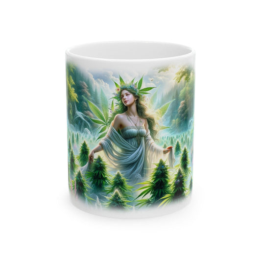 NATURE WEED GODDESS - 420 Coffee Weed Mug (11oz) - Weed Stoner Gift, Smokers; Wake & Bake Mug / 420 Weed Mug / Marijuana Gift, Cannabis Mug