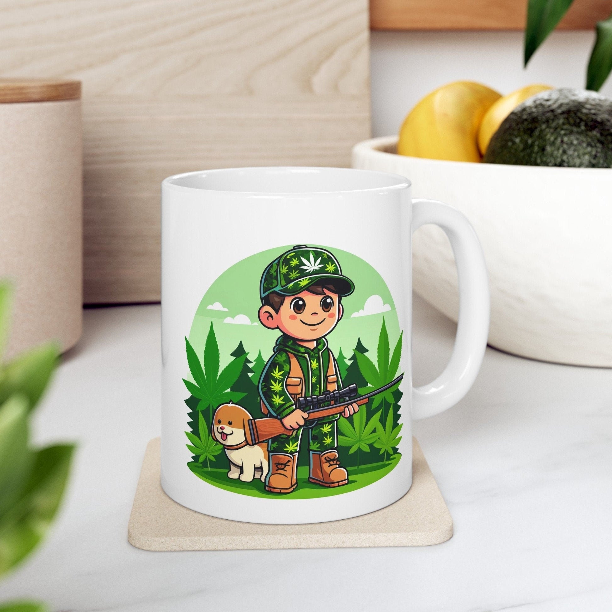 420 HUNTER MUG - Coffee Weed Mug (11oz) - Weed Gift for Stoners; Smokers, Wake & Bake Mug / 420 Weed Mug / Marijuana Gift, 420 Cannabis Mug