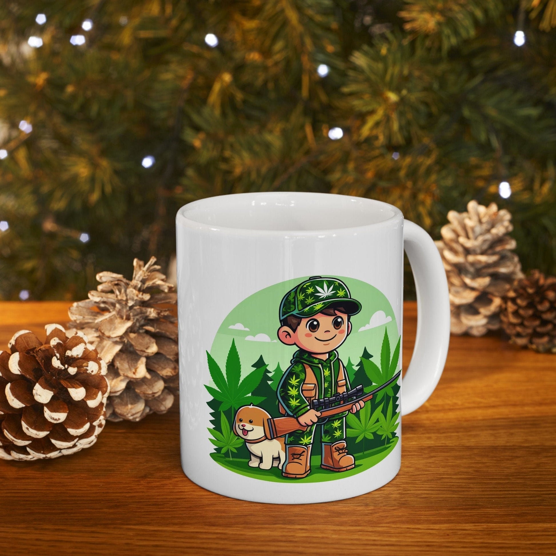 420 HUNTER MUG - Coffee Weed Mug (11oz) - Weed Gift for Stoners; Smokers, Wake & Bake Mug / 420 Weed Mug / Marijuana Gift, 420 Cannabis Mug