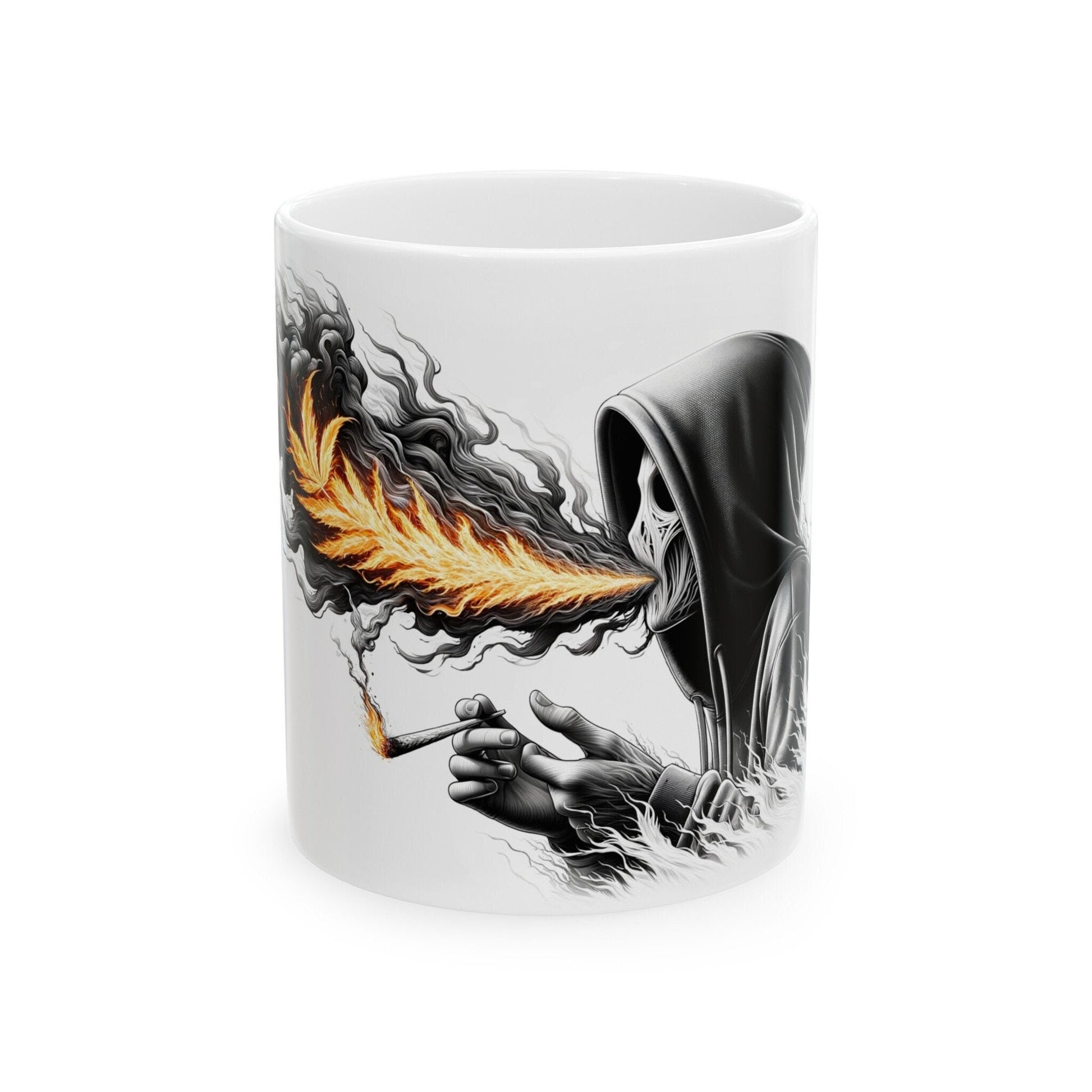 BREATHING FIRE MUG - 420 Coffee Weed Mug (11oz) - Weed Stoner Gift, Smokers; Wake & Bake Mug / 420 Weed Mug / Marijuana Gift, Cannabis Mug