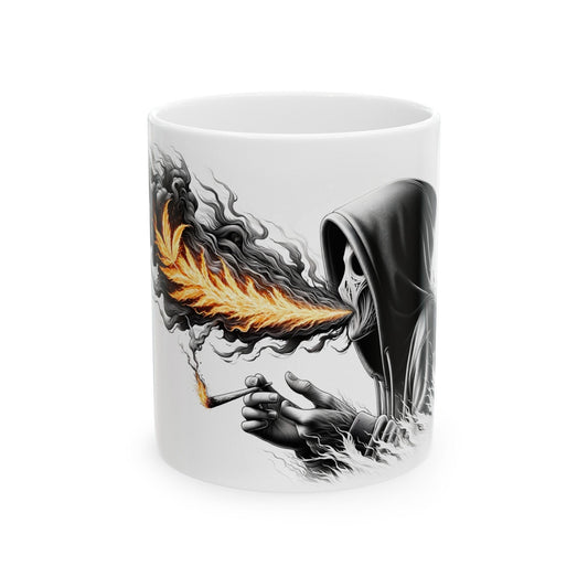 BREATHING FIRE MUG - 420 Coffee Weed Mug (11oz) - Weed Stoner Gift, Smokers; Wake & Bake Mug / 420 Weed Mug / Marijuana Gift, Cannabis Mug