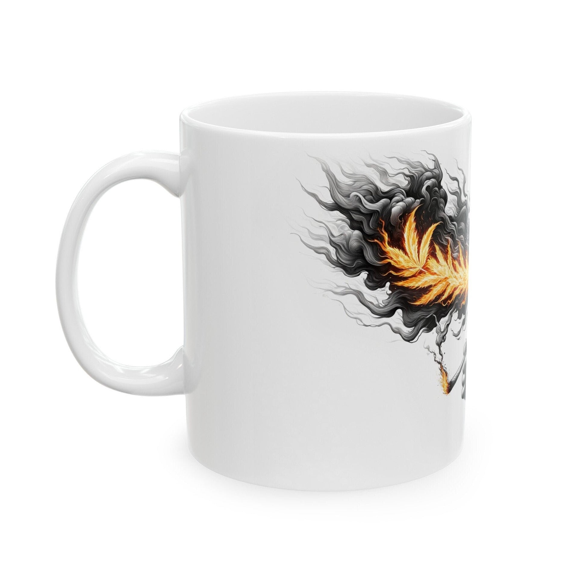 BREATHING FIRE MUG - 420 Coffee Weed Mug (11oz) - Weed Stoner Gift, Smokers; Wake & Bake Mug / 420 Weed Mug / Marijuana Gift, Cannabis Mug