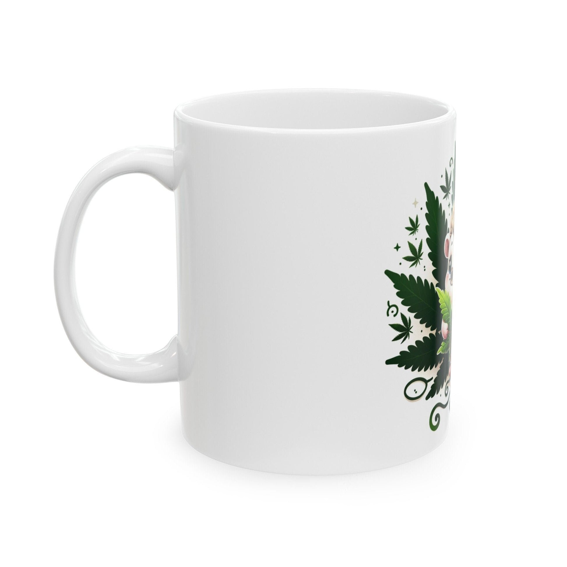 WEED HEDGEHOG MUG - Coffee Weed Mug (11oz) - Weed Stoner Gift, Smokers; Wake and Bake Mug / 420 Weed Mug / Marijuana Gift, 420 Cannabis Mug