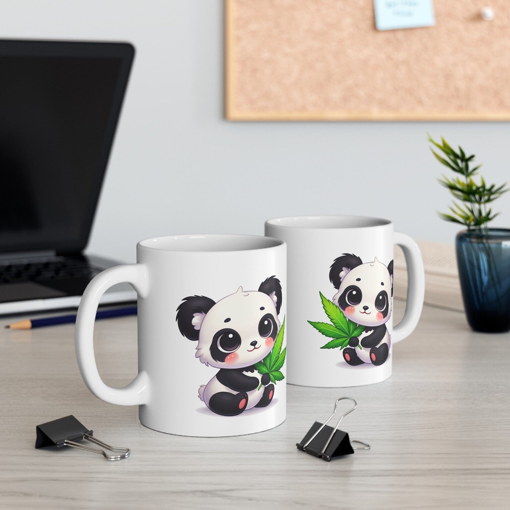 CUTE WEED PANDA - Coffee Weed Mug (11oz) - Weed Gift for Stoners, Smoker; Wake & Bake Mug / 420 Weed Mug / Marijuana Gift, 420 Cannabis Mug