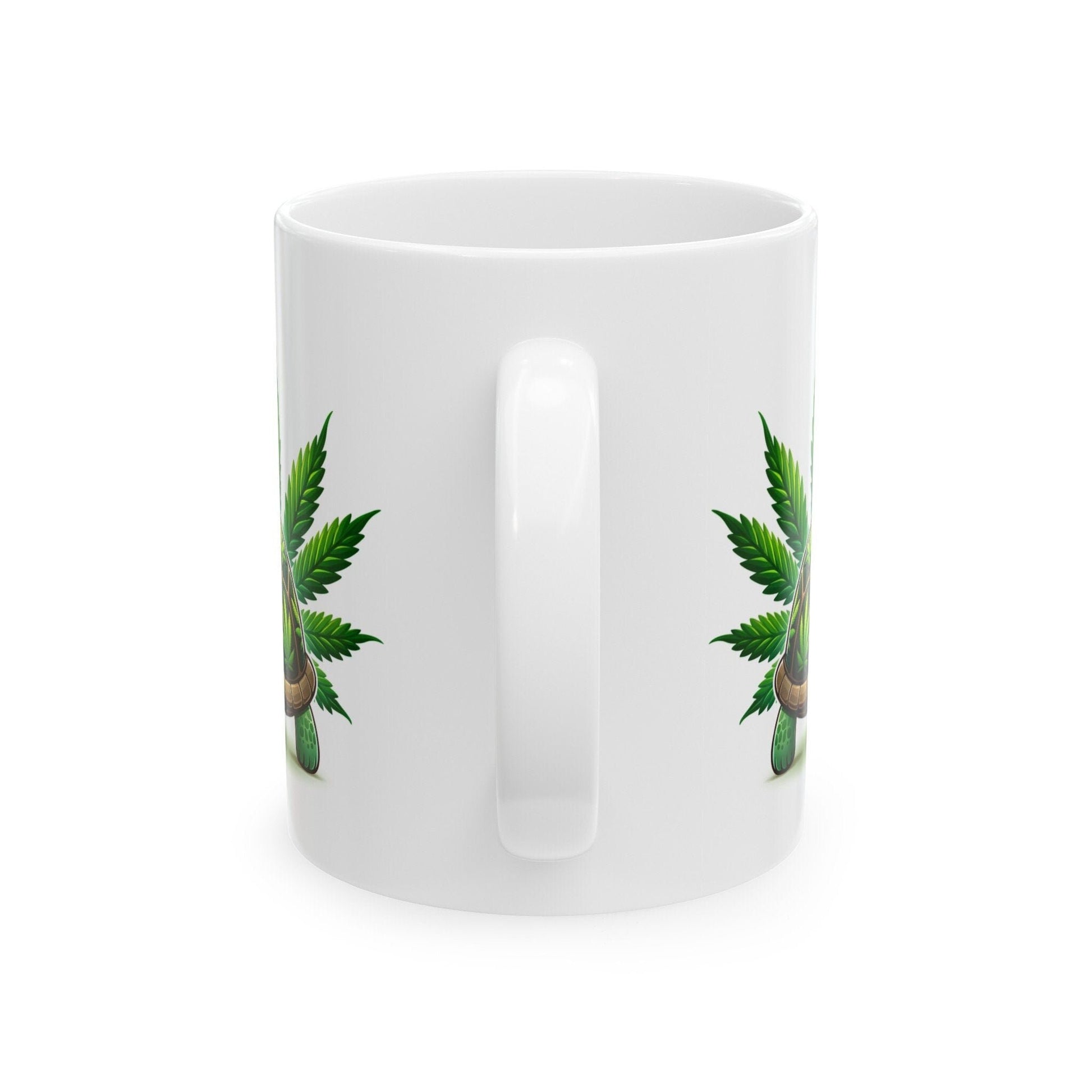 CUTE WEED TURTLE - Coffee Weed Mug (11oz) - Weed Gift for Stoners, Smoker; Wake & Bake Mug / 420 Weed Mug / Marijuana Gift, 420 Cannabis Mug