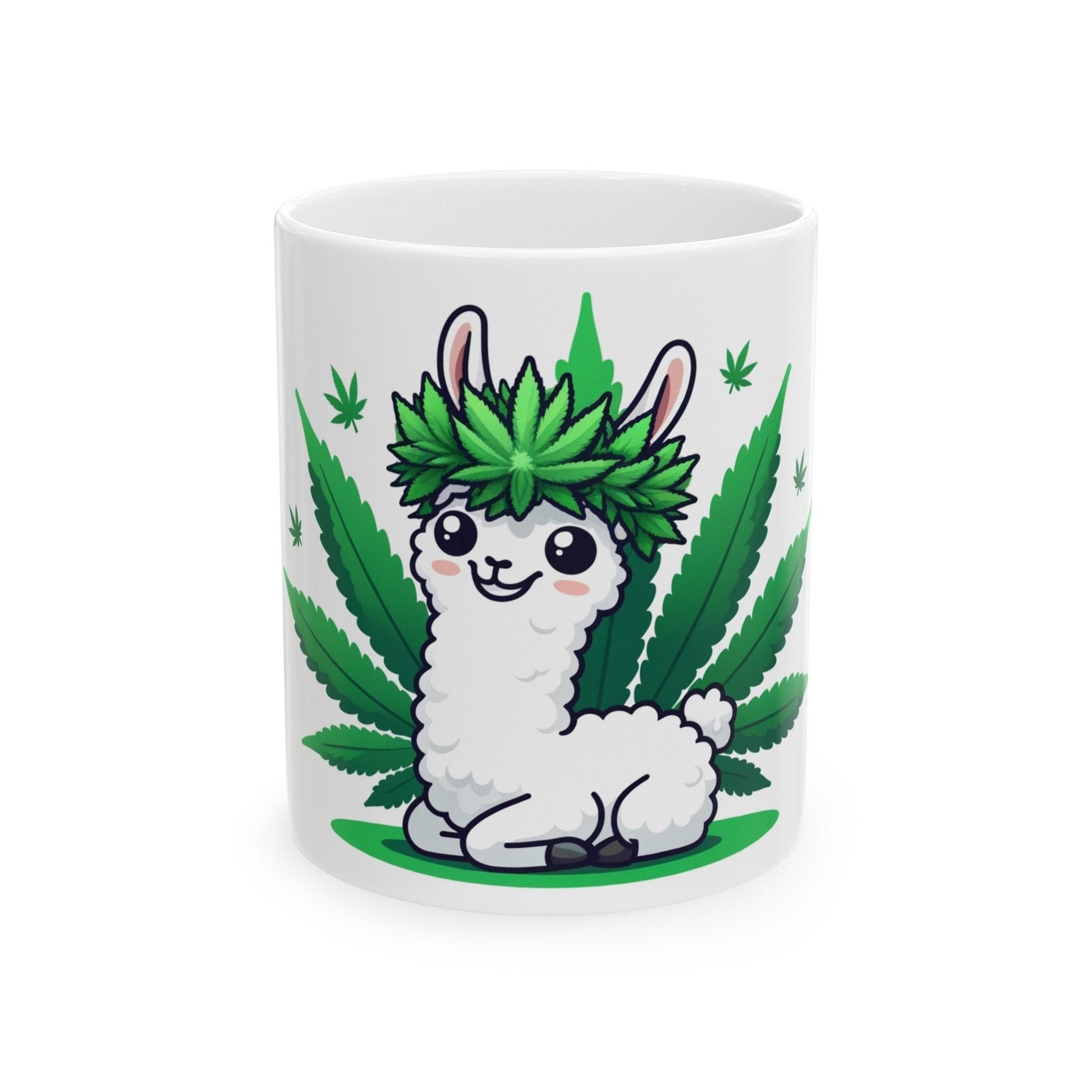 420 WEED LLAMA - Coffee Weed Mug (11oz) - Weed Gift for Stoners, Smoker; Wake & Bake Mug / 420 Weed Mug / Marijuana Gift, 420 Cannabis Mug