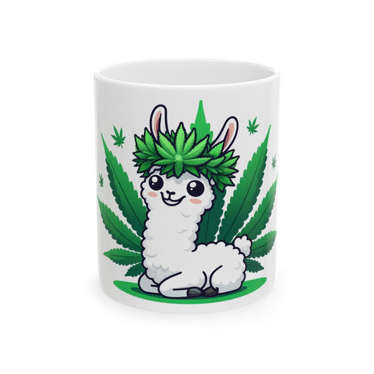 420 WEED LLAMA - Coffee Weed Mug (11oz) - Weed Gift for Stoners, Smoker; Wake & Bake Mug / 420 Weed Mug / Marijuana Gift, 420 Cannabis Mug