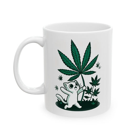 420 WEED KITTY - Coffee Weed Mug (11oz) - Weed Gift for Stoners, Smoker; Wake & Bake Mug / 420 Weed Mug / Marijuana Gift, 420 Cannabis Mug