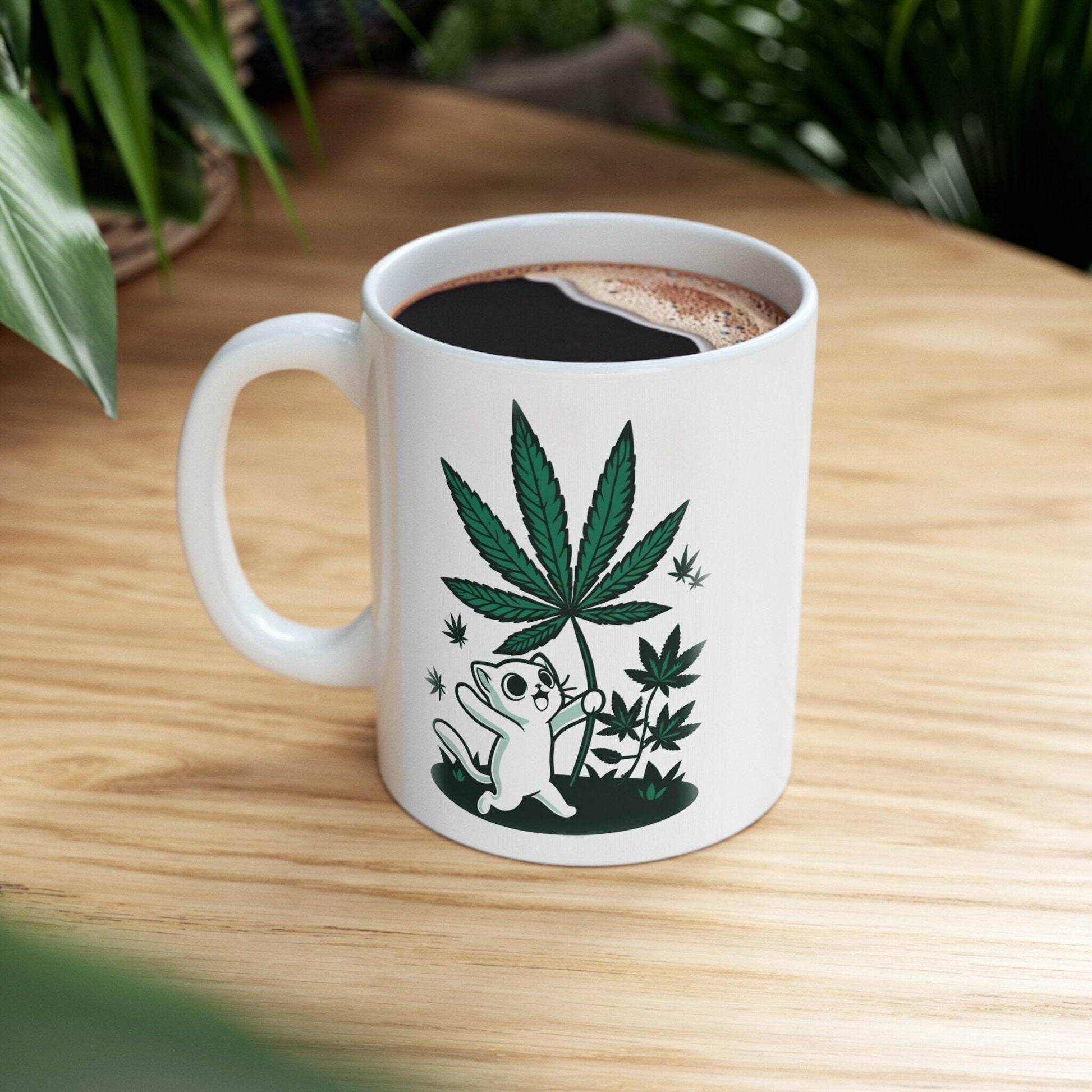 420 WEED KITTY - Coffee Weed Mug (11oz) - Weed Gift for Stoners, Smoker; Wake & Bake Mug / 420 Weed Mug / Marijuana Gift, 420 Cannabis Mug