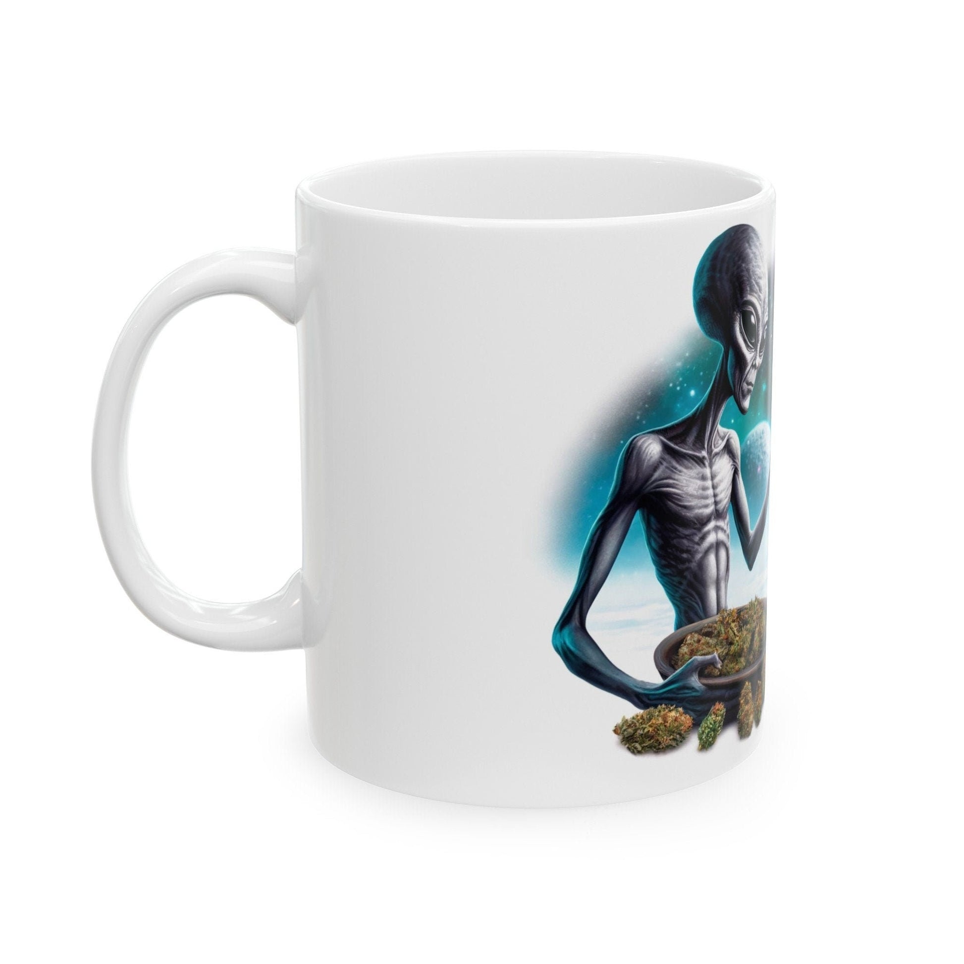 ALIEN WEED DEAL - Coffee Weed Mug (11oz) - Weed Gift for Stoners, Smoker; Wake & Bake Mug / 420 Weed Mug / Marijuana Gift, Weed Cannabis Mug