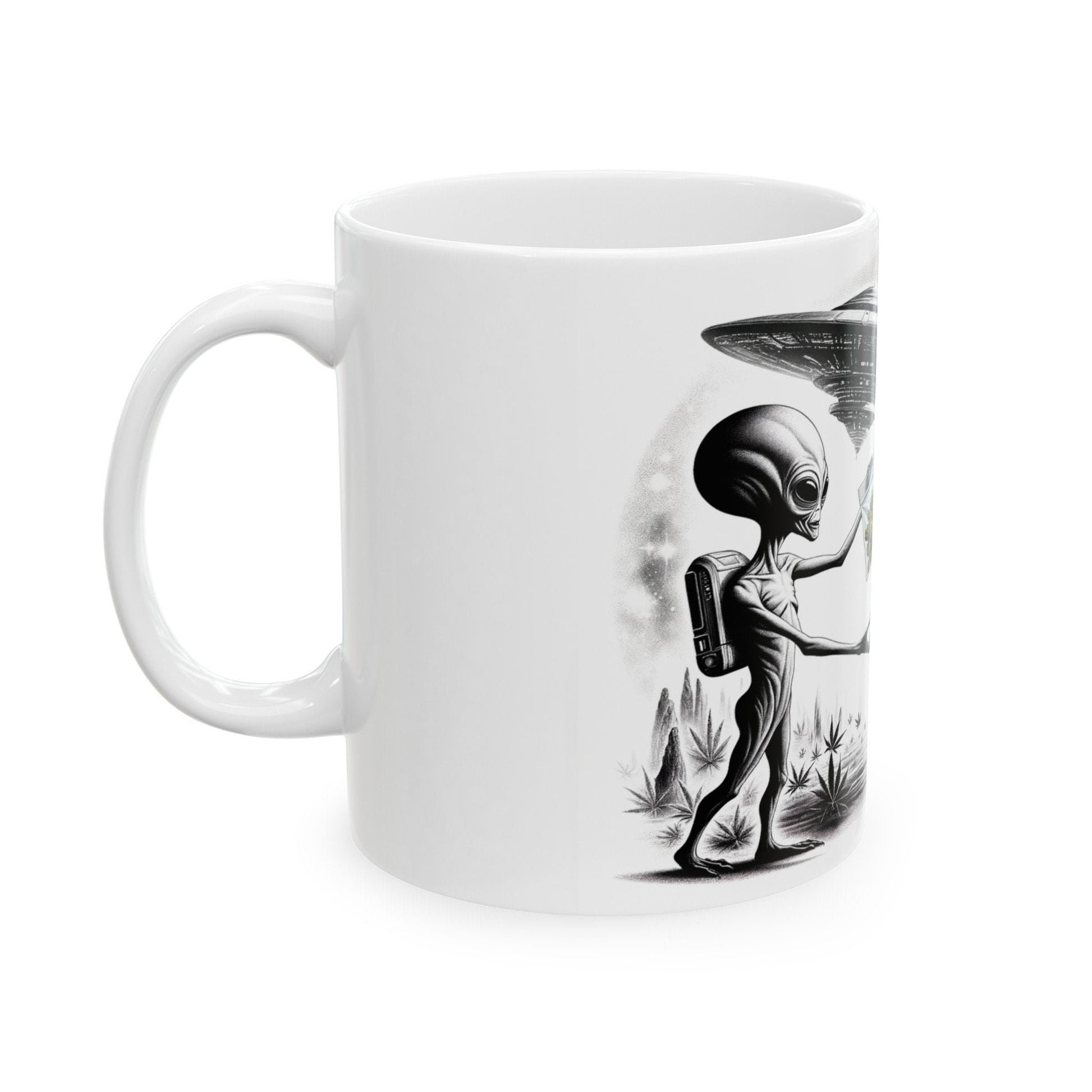 SPACE WEED DEAL - Coffee Weed Mug (11oz) - Weed Gift for Stoners, Smoker; Wake & Bake Mug / 420 Weed Mug / Marijuana Gift, Weed Cannabis Mug