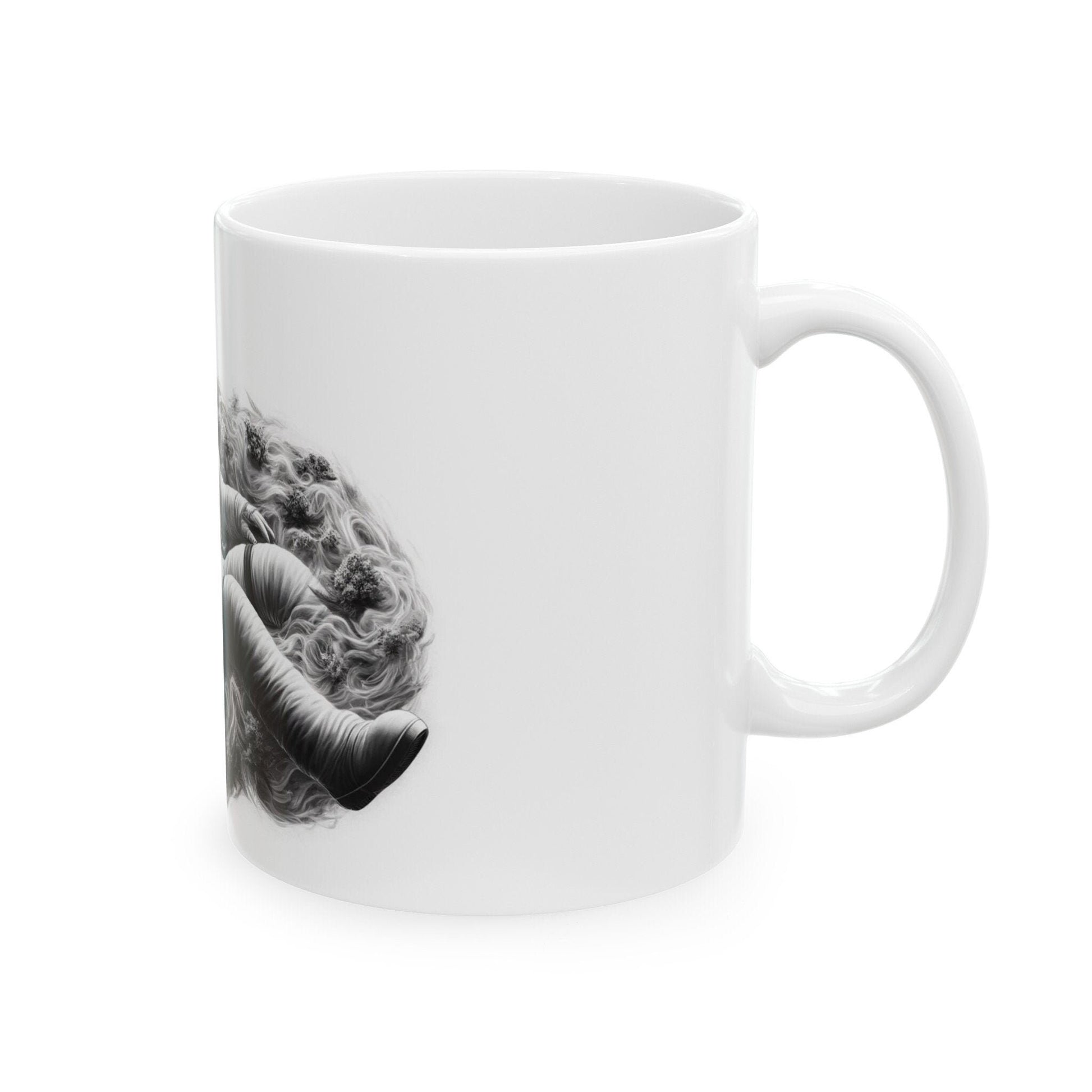 420 ASTRONAUT GLIDING - Coffee Weed Mug (11oz) - 420 Stoner Gift, Smoker; Wake & Bake Mug / 420 Weed Mug / Marijuana Gift, Weed Cannabis Mug
