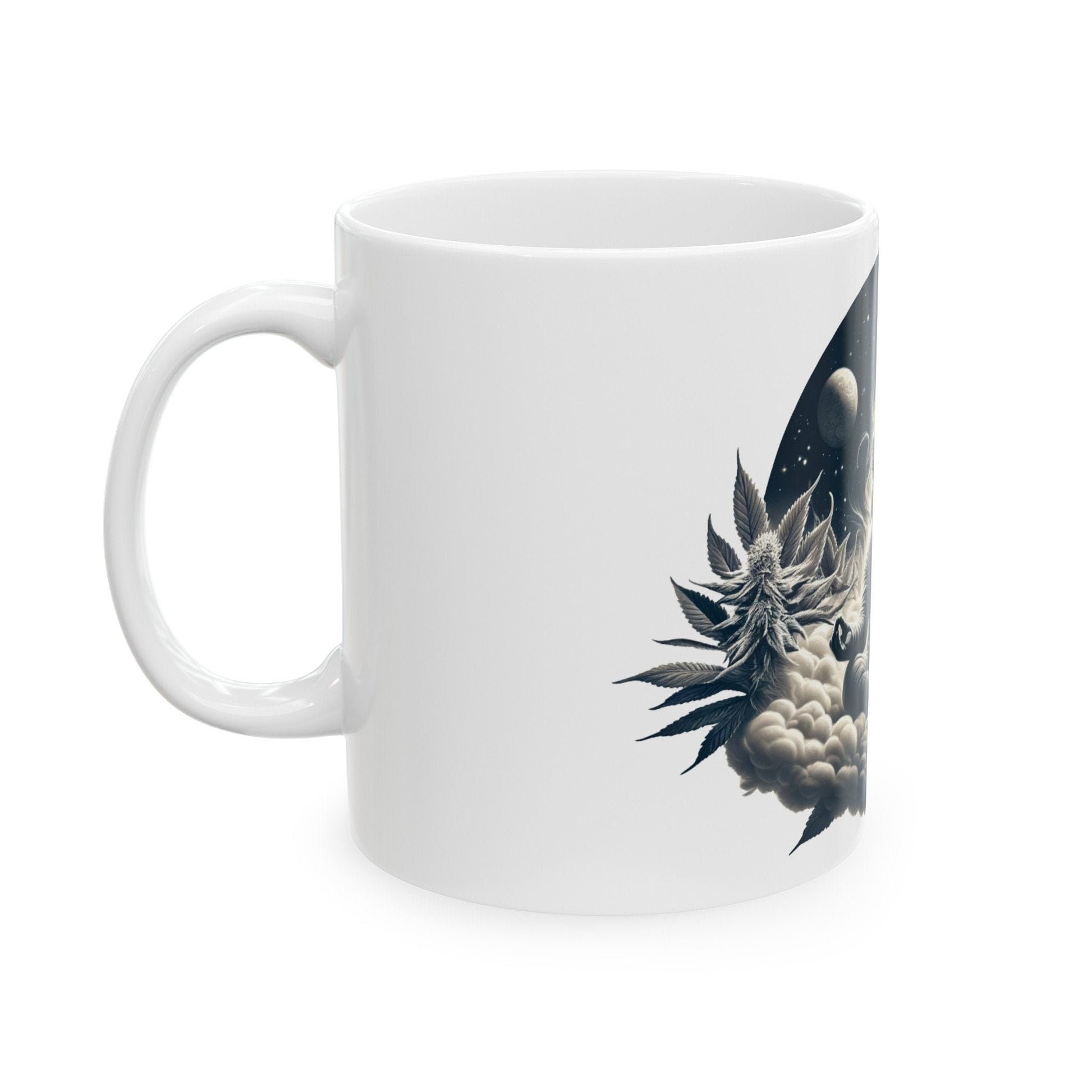 420 MEDITATING ASTRONAUT - Coffee Weed Mug (11oz) - 420 Stoner Gift, Smokers; Wake & Bake Mug / 420 Weed Mug / Marijuana Gift, Cannabis Mug
