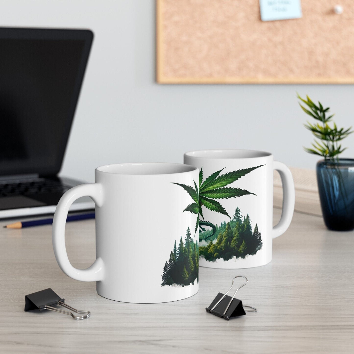 WEED DRAGON - Coffee Weed Mug (11oz) - Weed Stoner Gift, Smokers; Wake & Bake Mug / 420 Weed Mug / Marijuana Gift, Cannabis Mug, Dragon Mug