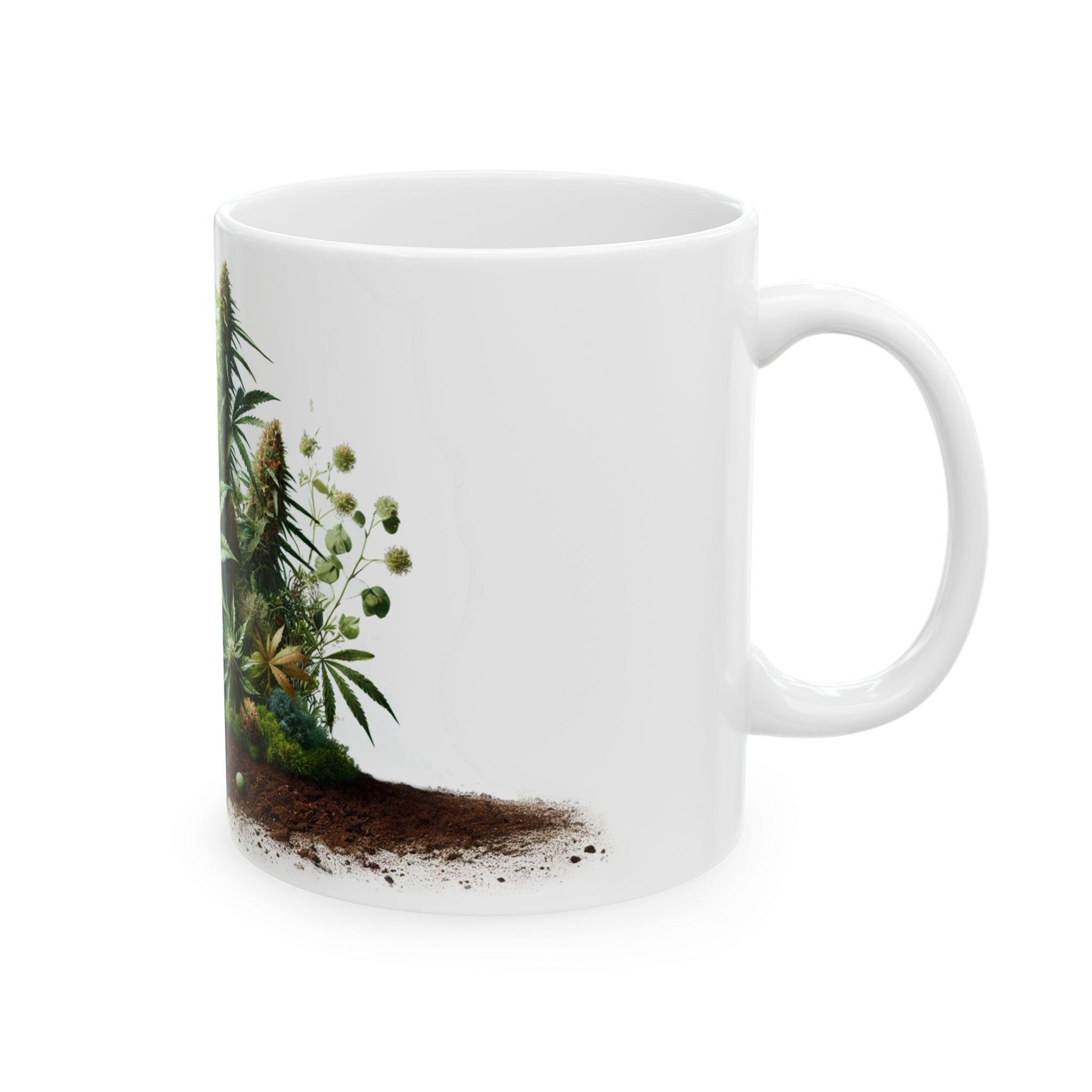 EARTHY WEED - Weed Coffee Mug (11oz) - Earth Day Gift for Stoners, Weed Smokers, Growers; Wake & Bake / 420 Cannabis Mug / Earth Day Mug