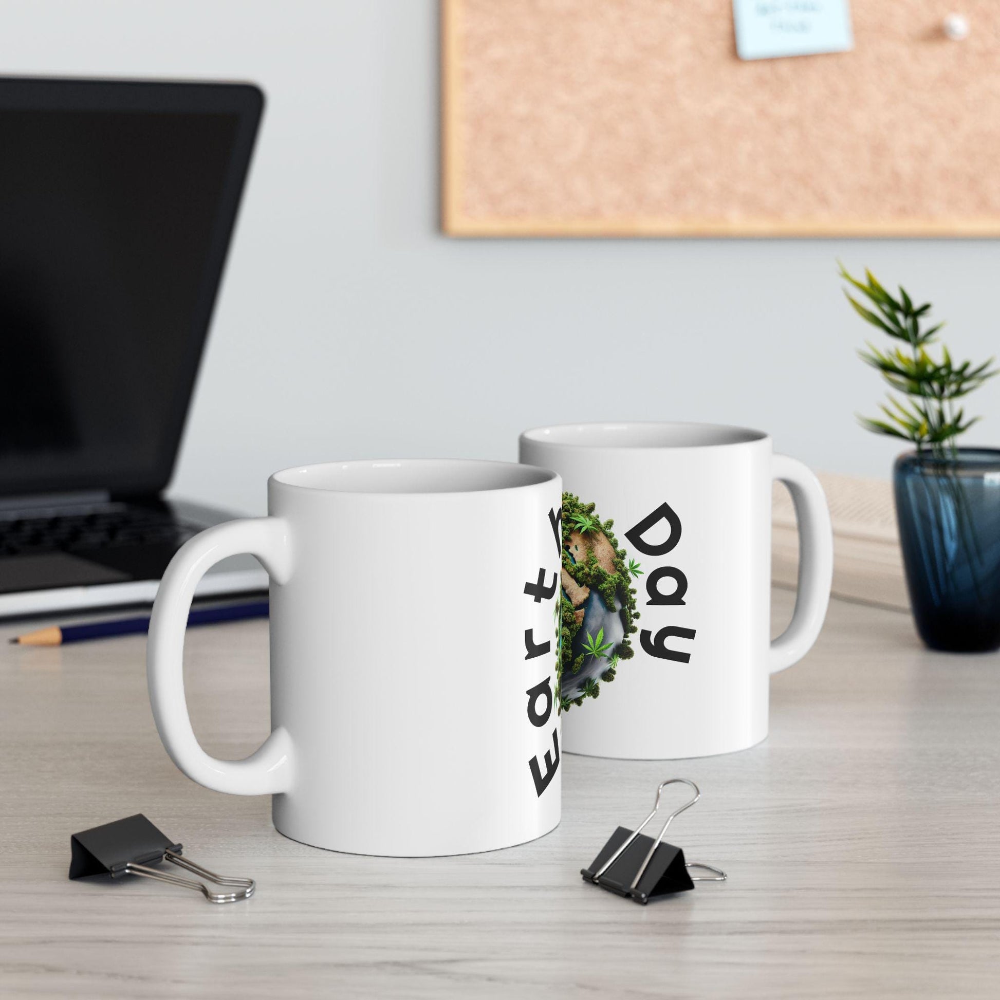 420 EARTH DAY - Weed Coffee Mug (11oz) - Stoner Earth Day Gift for Stoners, Smokers, Growers; Wake & Bake / 420 Mug, Weed / Earth Day Mug