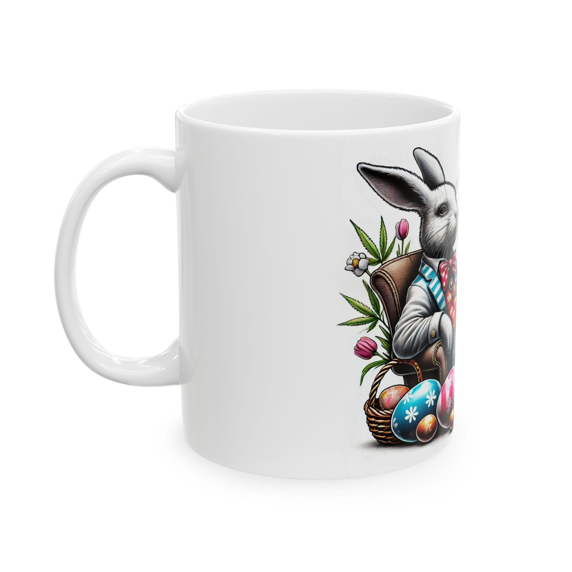 STONER EASTER BUNNY - Weed Coffee Mug (11oz) - Easter Gift for Stoners, Smokers; Wake & Bake / 420 Weed Mug / Easter Mug, Holiday Gift
