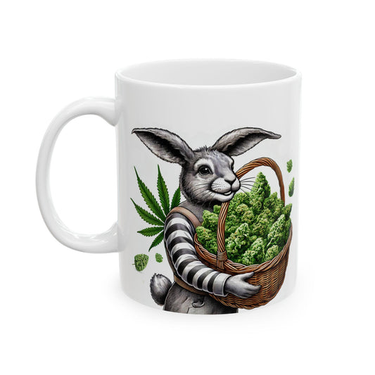 420 EASTER BUNNY - Weed Coffee Mug (11oz) - Easter Gift for Stoners, Weed Smokers, Growers; Wake & Bake / 420 Cannabis Mug / Easter Mug