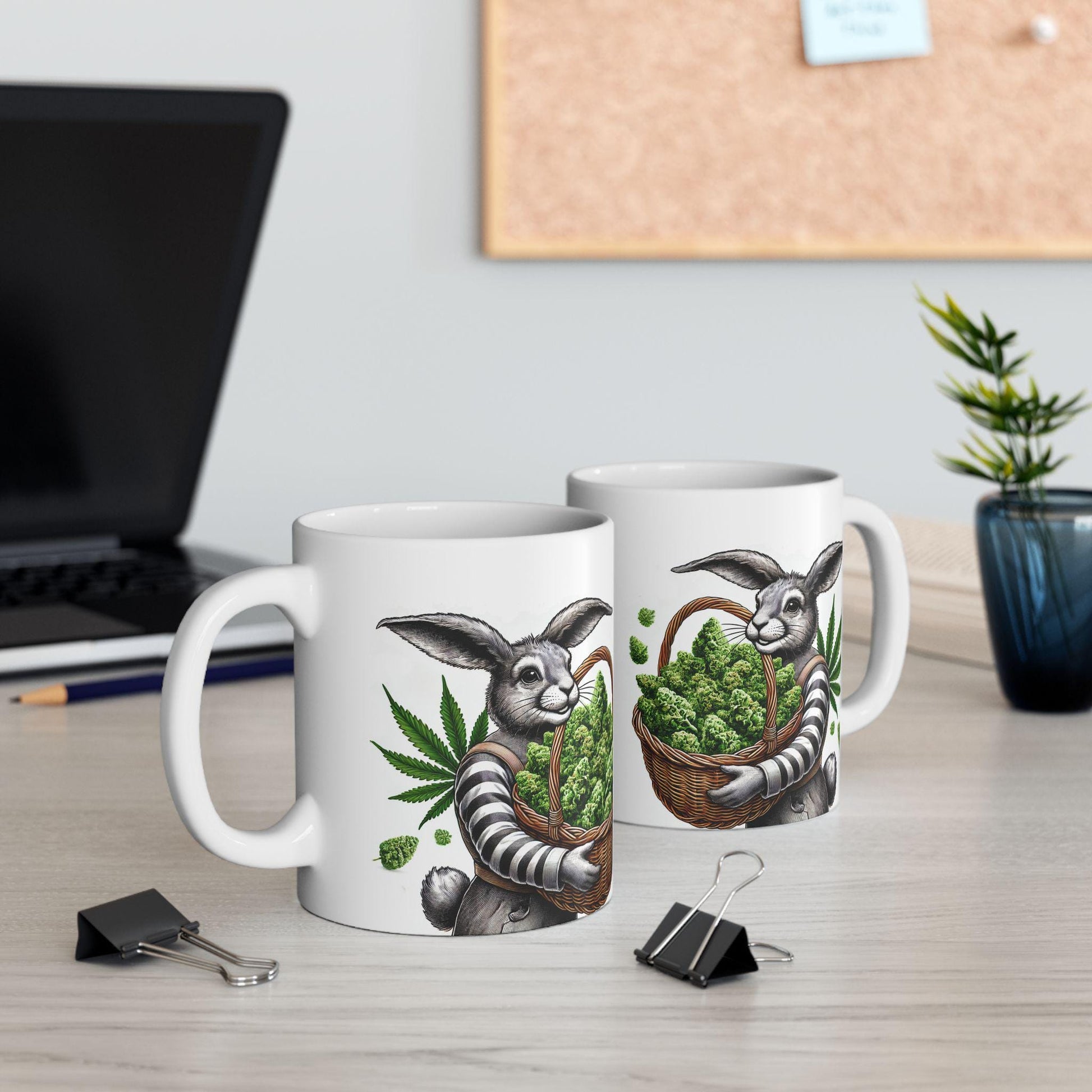 420 EASTER BUNNY - Weed Coffee Mug (11oz) - Easter Gift for Stoners, Weed Smokers, Growers; Wake & Bake / 420 Cannabis Mug / Easter Mug